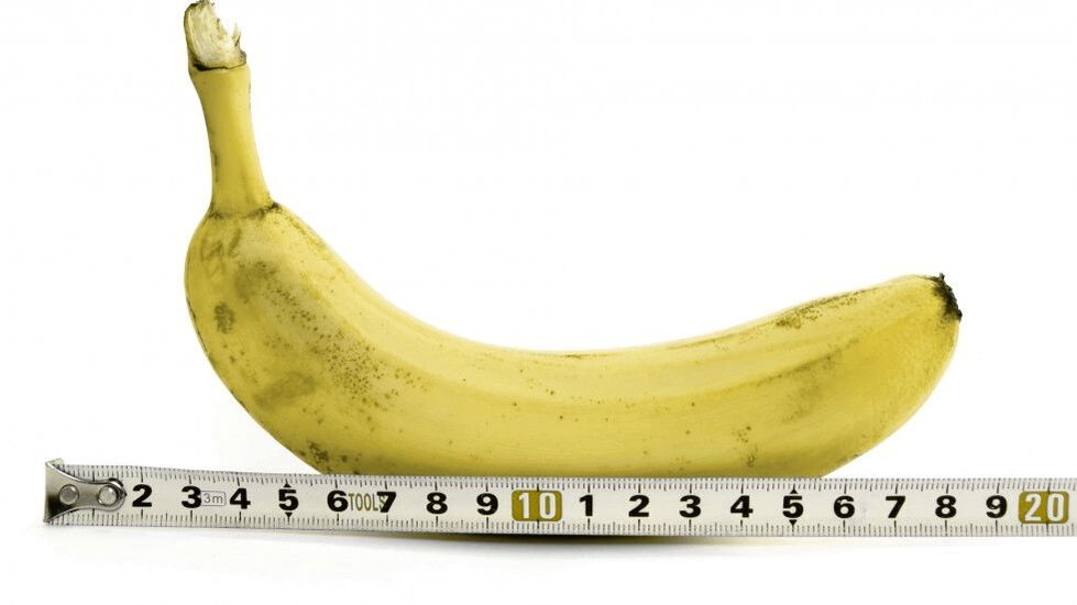 Penismessung nach Vergrößerung mit Gel am Beispiel einer Banane