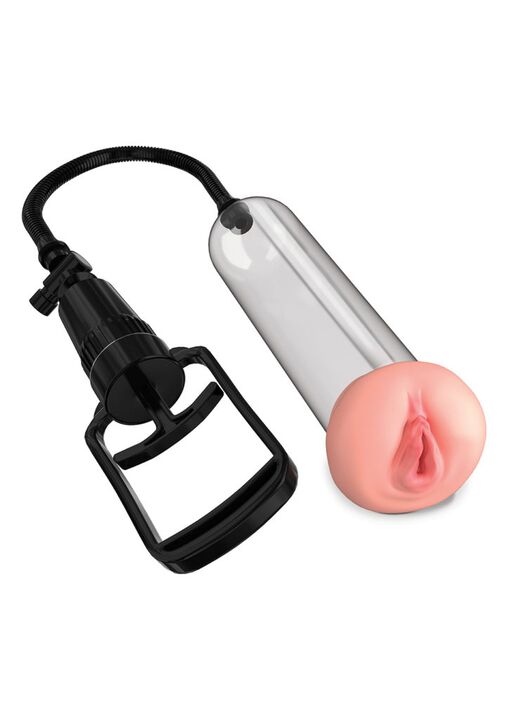 Pumpen Sie mit einer Düse einer weiblichen Vagina